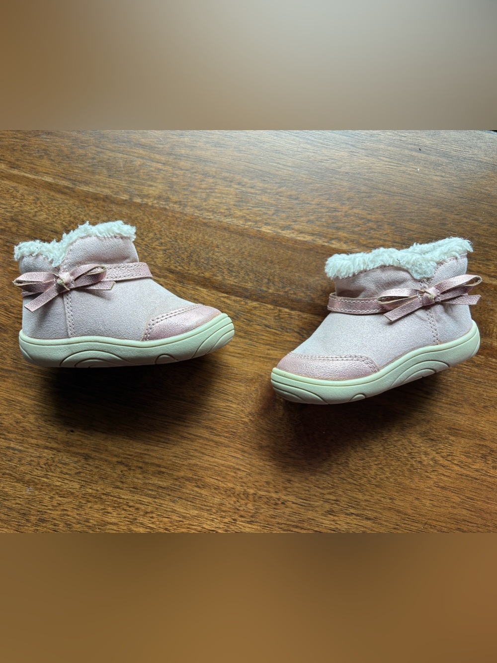 Stride rite Pink Faux-Fur Winter Booties